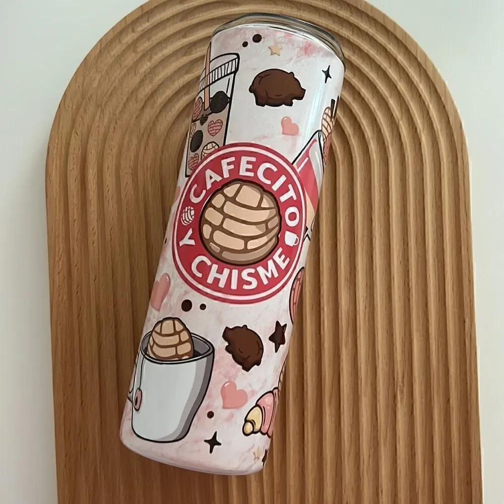 Cafecito y chisme tumbler NWT